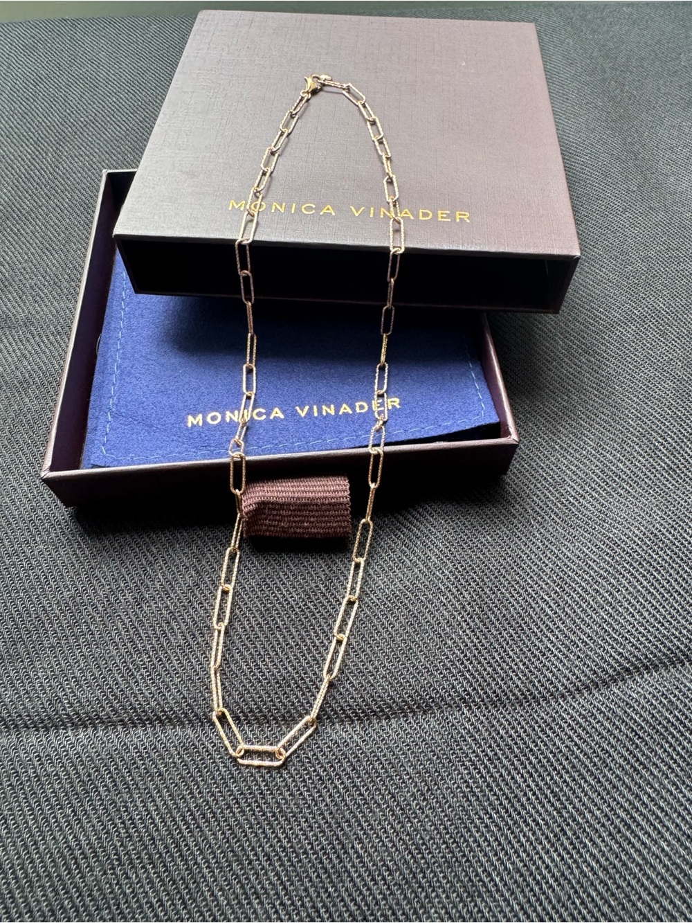 Monica Alta Textured Chain Link Necklace - Rosegold. Excellent Condition